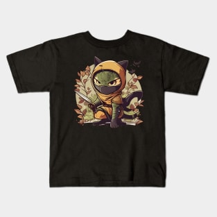 Kawaii Ninja Cat  Ninja Vintage Japanese Cat Kitten Lover Kids T-Shirt